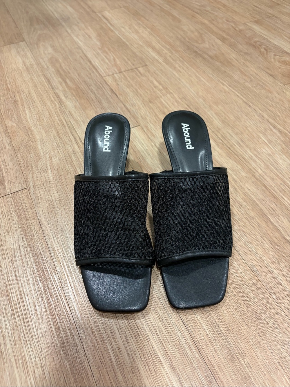 Abound Black Wide Mesh Slide Mules